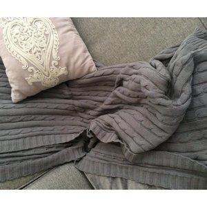 100% Pure Cotton Cable Knit Throw Blanket, Super Soft Warm 51x67 Knitted